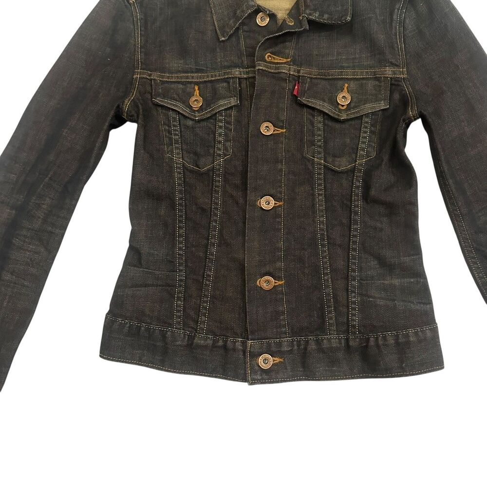 Levis Capital E Trucker Jacket Womens XS Black Denim Slim Fit Made USA Stretch - Picture 4 of 12